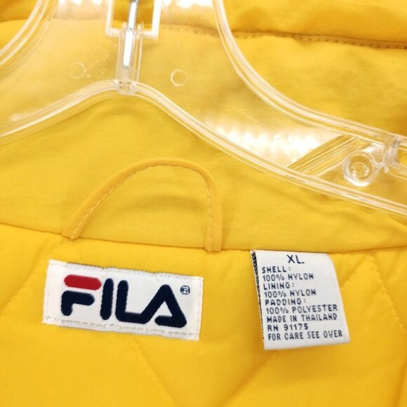 FILA Vintage Pullover Jacket Quilted Lining Spellout Logo Oversized Size XL - Picture 7 of 9